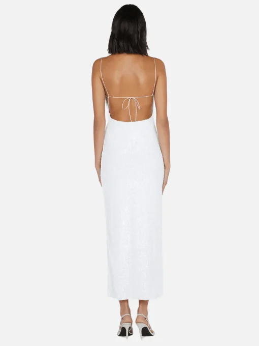 Aaliyah Sequin Maxi Dress - White