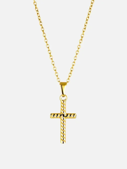 Beni Cross Necklace - Gold