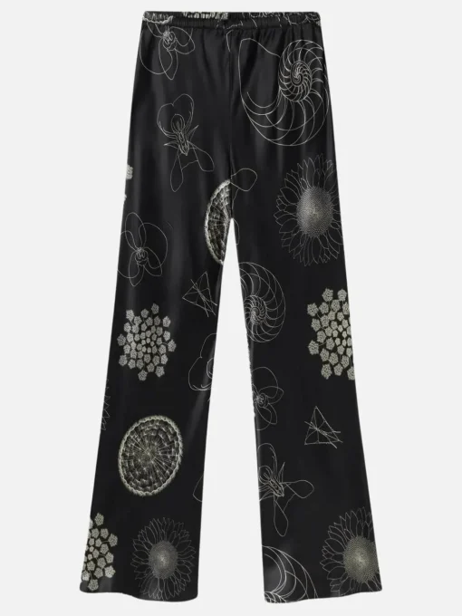 Bias Cut Pants Fibonacci - Black