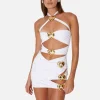Coupe Heart Cut Out Mini Skirt - Pearl