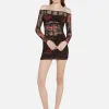 Desert Rose Long Sleeve Mini Dress - Choc Floral
