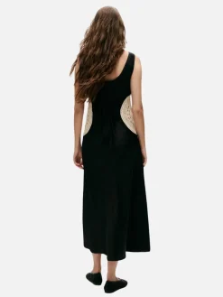 Doilies Scoop Neck Dress - Black