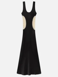 Doilies Scoop Neck Dress - Black