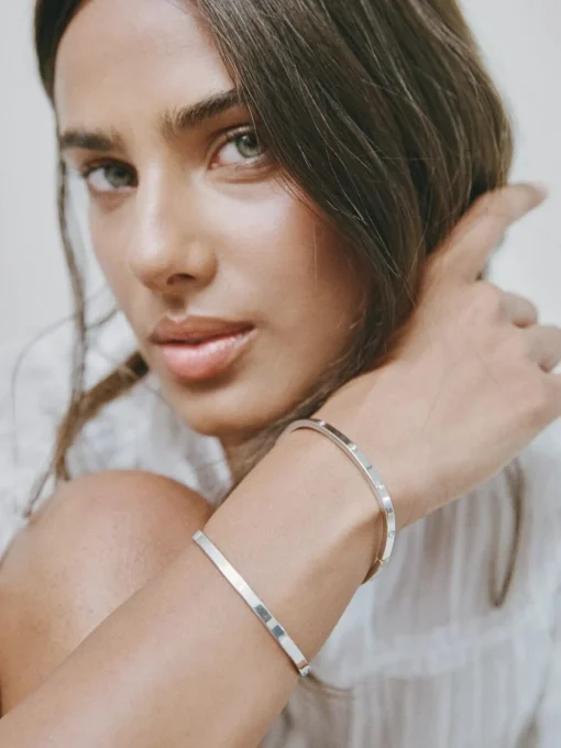 Dylan Bangle Silver - Celestial Clear