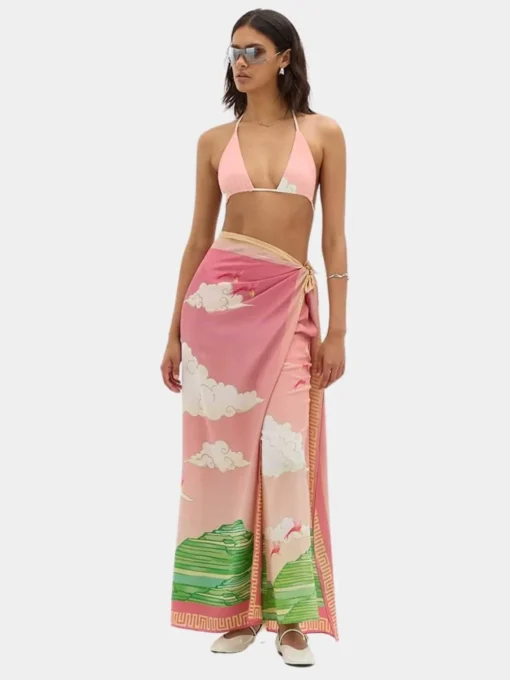 Eden Scene Reversible Bikini Top - Pink
