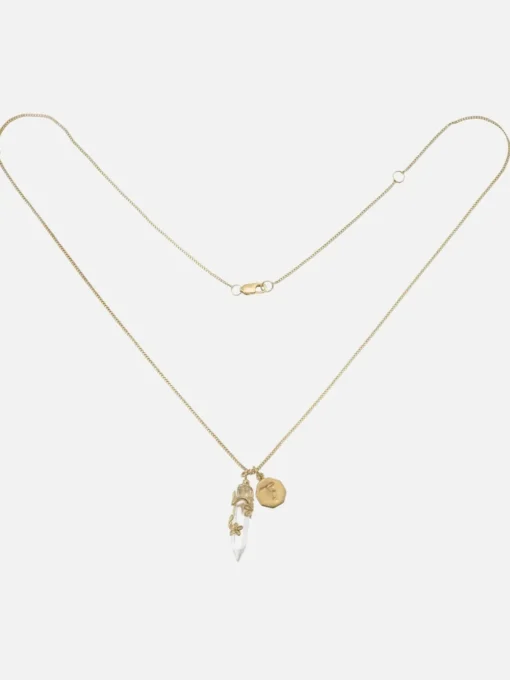 Flowering Vine Necklace - Clear Quartz/Gold