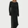 Full Sleeve Bias Dress - Black