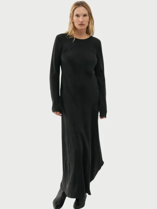 Full Sleeve Bias Dress - Black