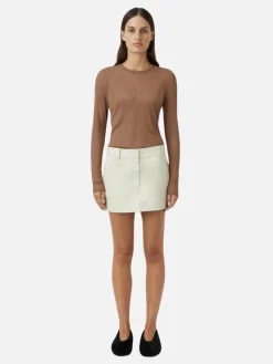 Hadley Coated Cotton Skirt - Lichen White