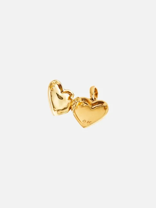 Heart Lotus Locket Pendant - 18k Gold