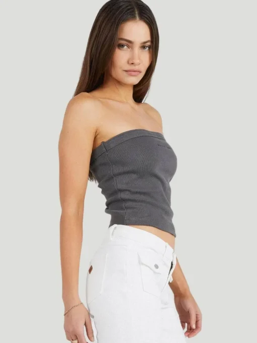 Heather Long Line Bandeau - Dark Slate