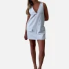 Helm Mini Dress - Ice Blue