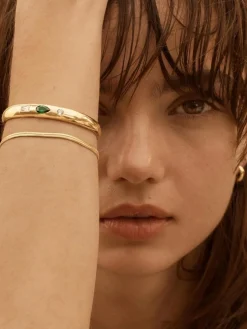 Herringbone Chain Bracelet - 18k Gold