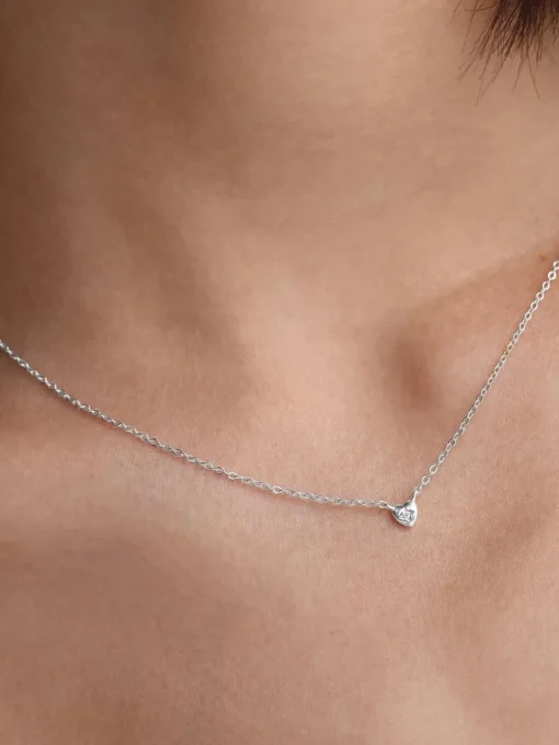 Mini Heart Necklace - Silver