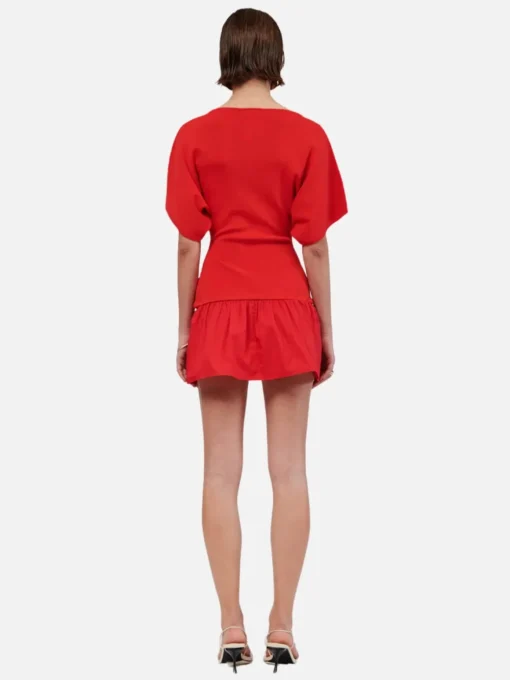 Naples Drop Waist Mini Dress - Red