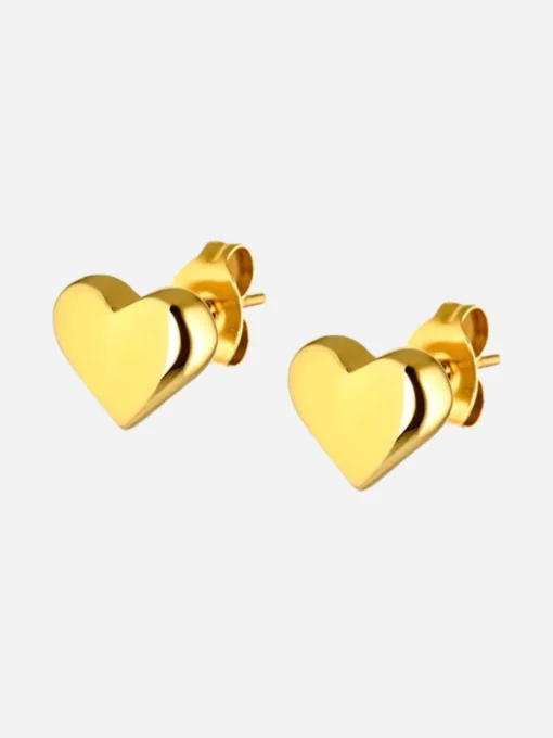 Olivia Heart Earrings - Gold
