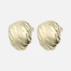Oyster Disc Earrings: Brass + 18K Gold Plating