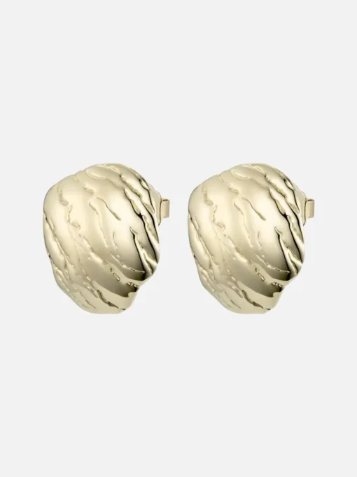 Oyster Disc Earrings: Brass + 18K Gold Plating