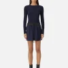 Saphira Pinstripe Skirt - Ink Blue