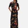 Short Sleeve Bias Dress - Tulipa Black