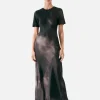 Short Sleeve Bias Dress - Smoke