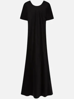 Short Sleeve Bias Dress - Black