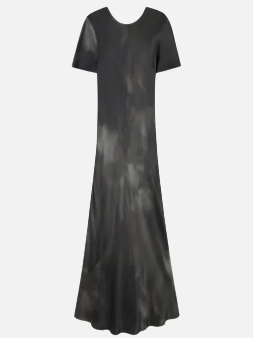Short Sleeve Bias Dress - Smoke