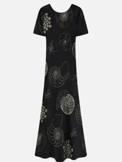 Short Sleeve Bias Dress Fibonacci - Black