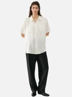 Short Sleeve Boyfriend Shirt - White
