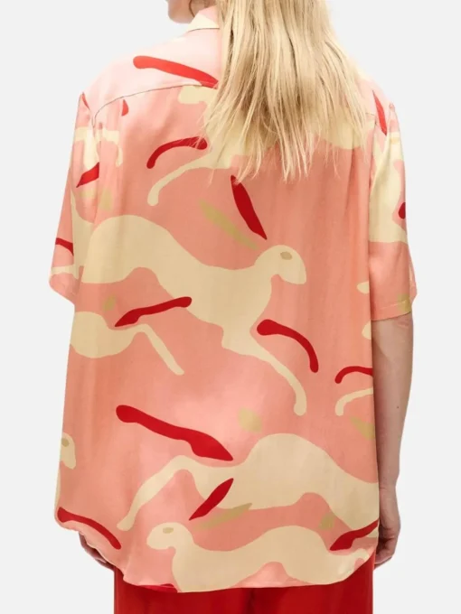 Short Sleeve Boyfriend Shirt - Rabbit Amaranth