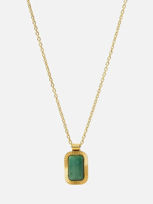 Teo Gold Necklace - Jade